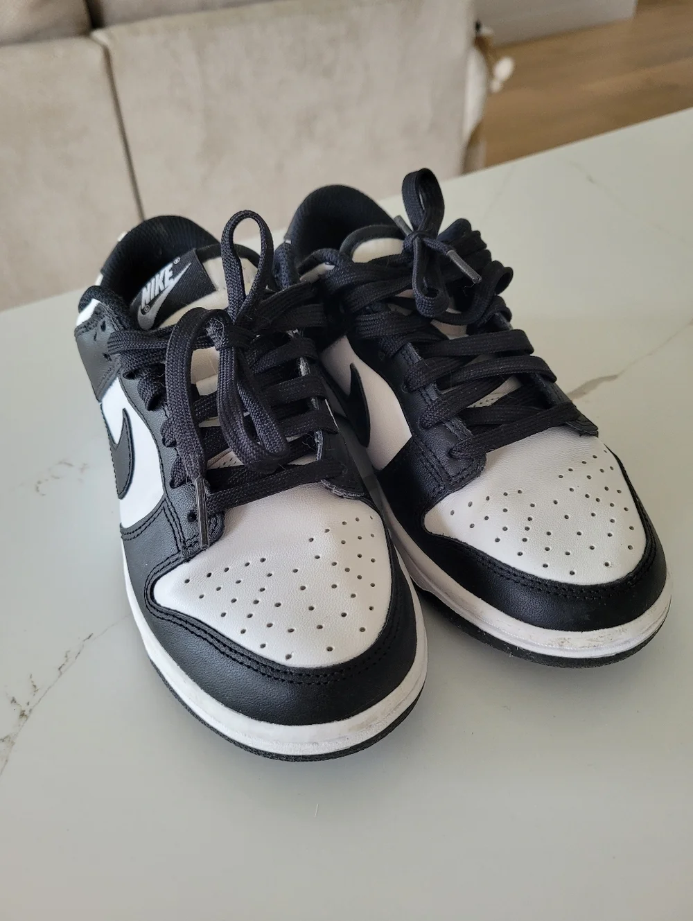 Womens' Nike Dunk Low Black Sneakers - Picture 7 of 9